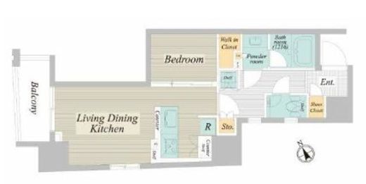 クレストコート清澄庭園　1302号室　間取り