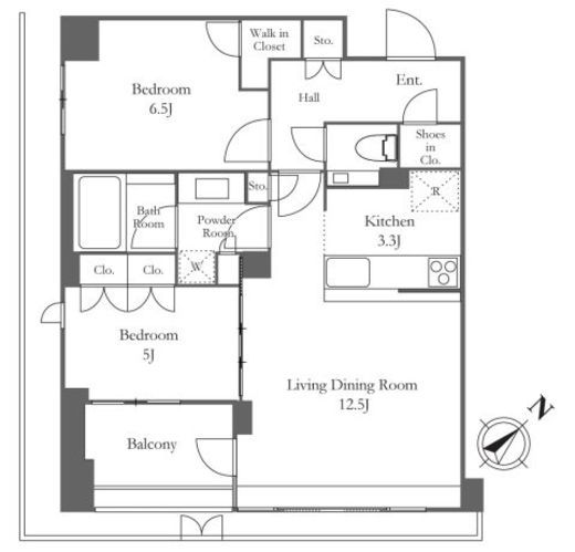 パークナード三田聖坂　103号室　間取り