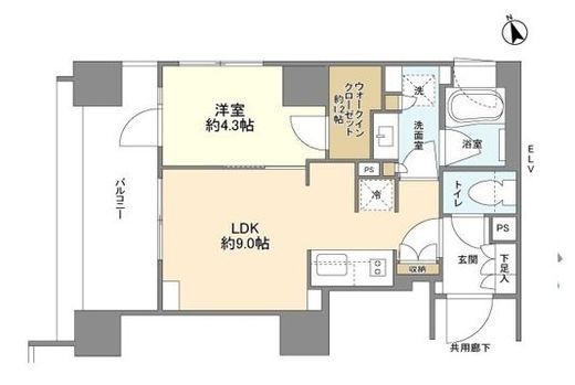 パークリュクス虎ノ門　201号室　間取り