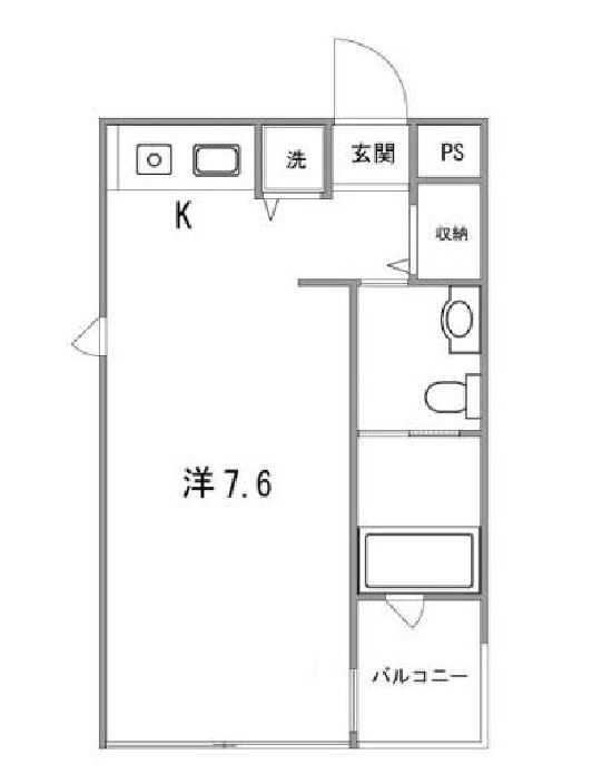 クインズビル　4F号室　間取り