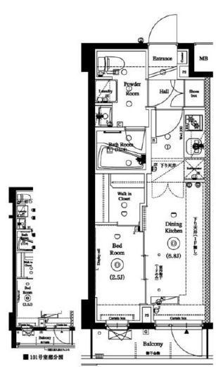 アクサス銀座アジールコート　404号室　間取り