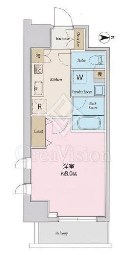 クローバー高輪　405号室　間取り
