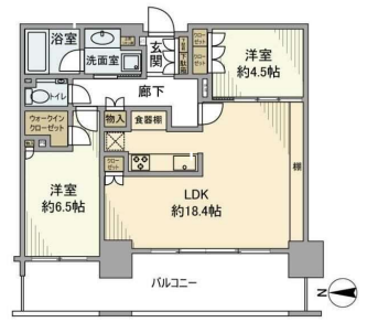 品川イーストシティタワー　20F号室　間取り