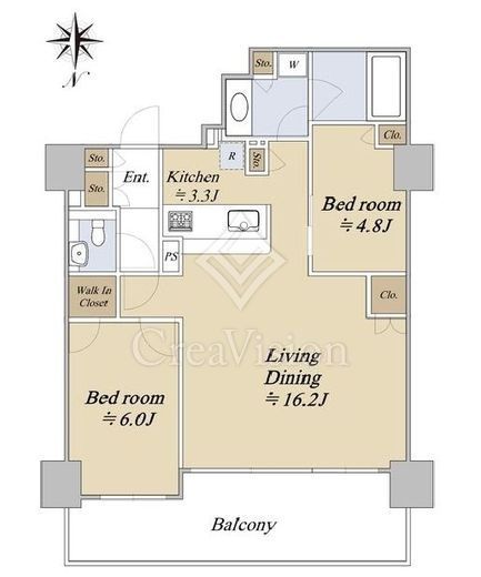 品川イーストシティタワー　15F1号室　間取り