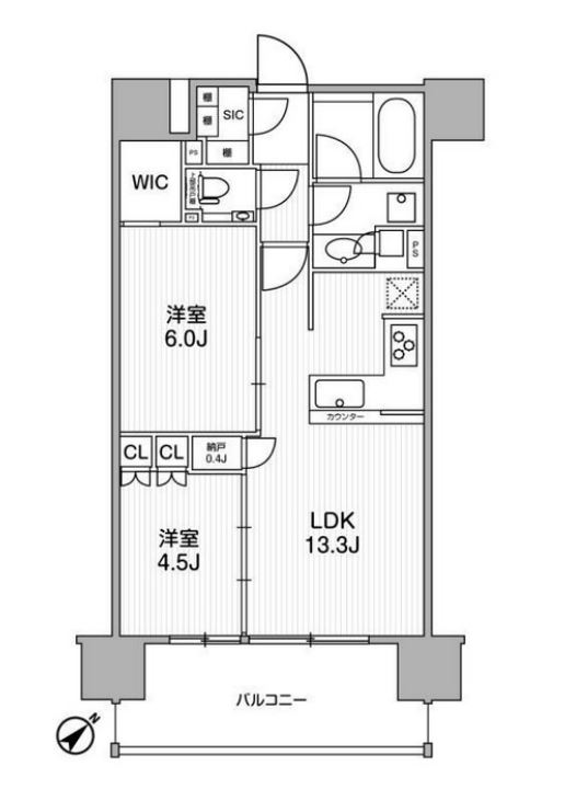 ディームス渋谷本町　406号室　間取り