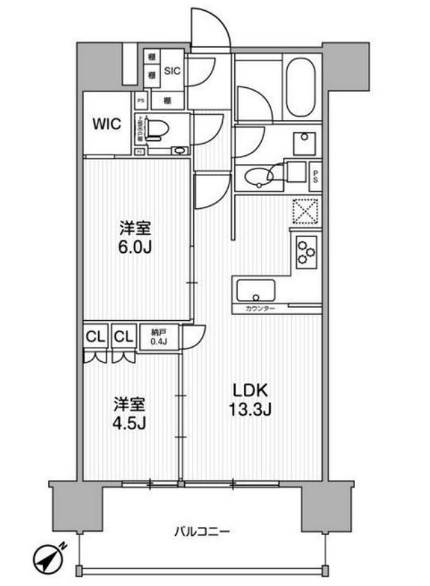 ディームス渋谷本町　1005号室　間取り