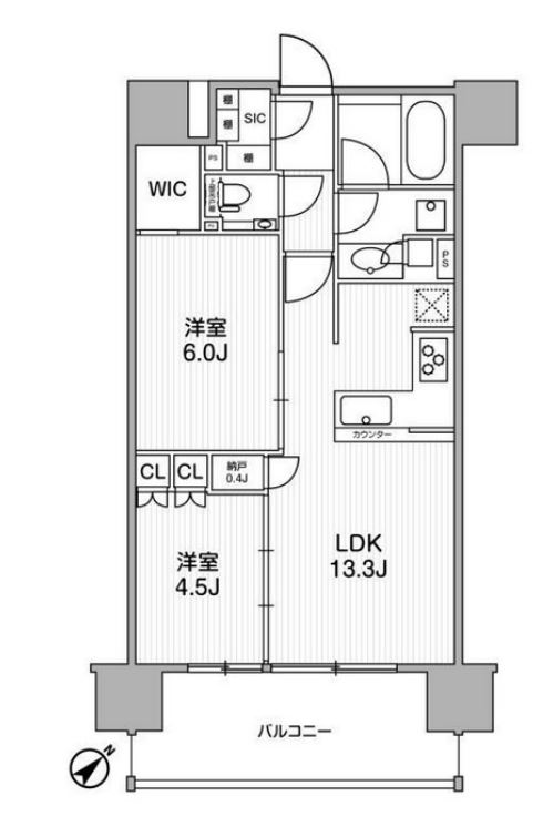 ディームス渋谷本町　1104号室　間取り