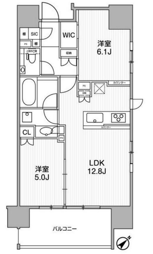 ディームス渋谷本町　1407号室　間取り