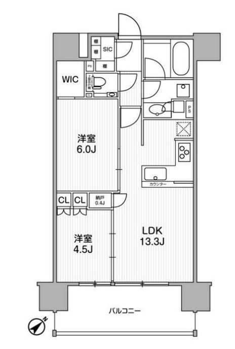 ディームス渋谷本町　406号室　間取り