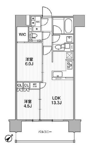 ディームス渋谷本町　1306号室　間取り