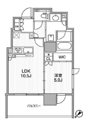 ディームス渋谷本町　1402号室　間取り