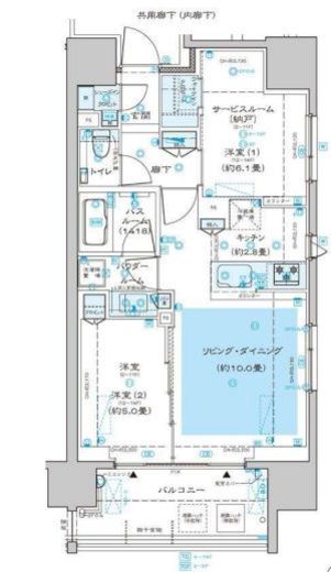 ディームス渋谷本町　707号室　間取り