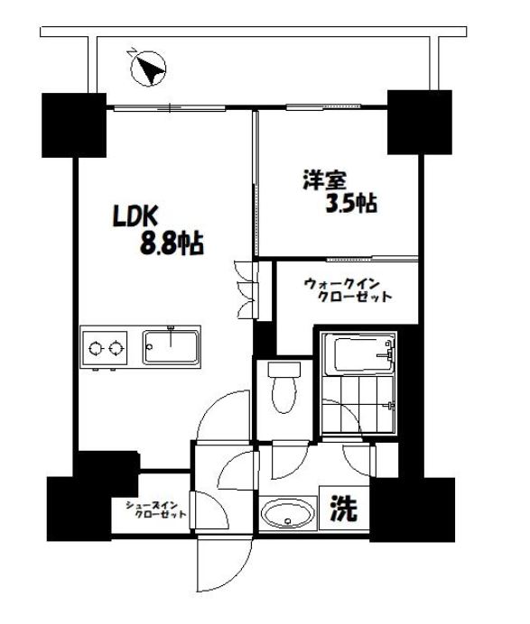 ピアース赤坂　410号室　間取り