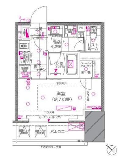 ピアース赤坂　705号室　間取り