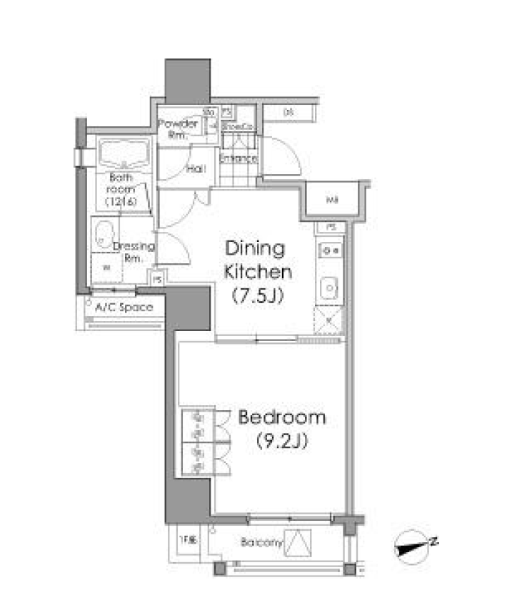 パークハビオ戸越　1103号室　間取り