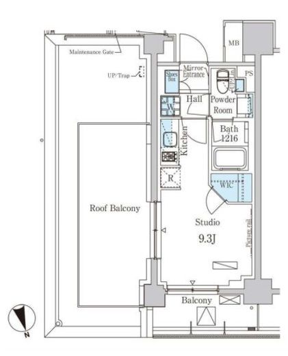 パークアクシス築地　1007号室　間取り