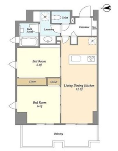 リバーレ麻布十番　501号室　間取り