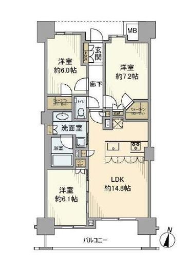 アトラス品川中延　1F1号室　間取り