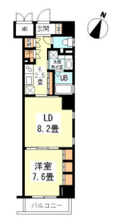 レスプリヴァルール　1102号室　間取り