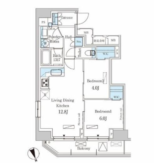 パークアクシス虎ノ門　1302号室　間取り