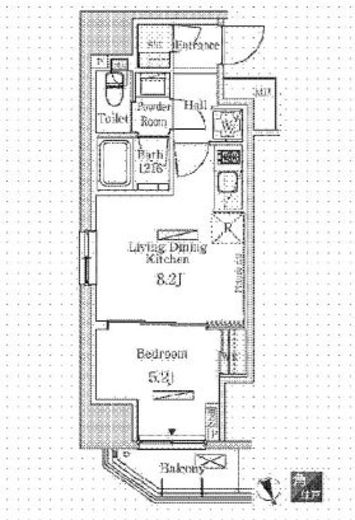 パークアクシス虎ノ門　801号室　間取り