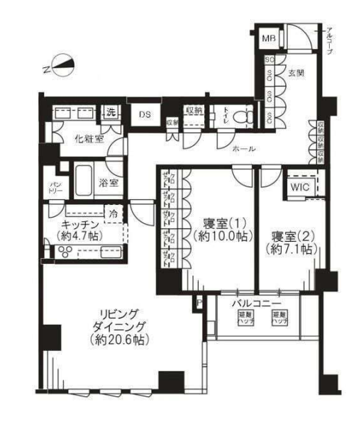 ブランズ六本木飯倉片町　405号室　間取り