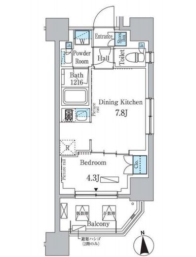 パークアクシス学芸大学レジデンス　803号室　間取り