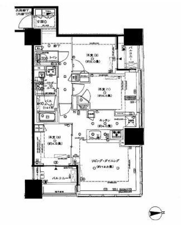シティタワー銀座東　3F号室　間取り
