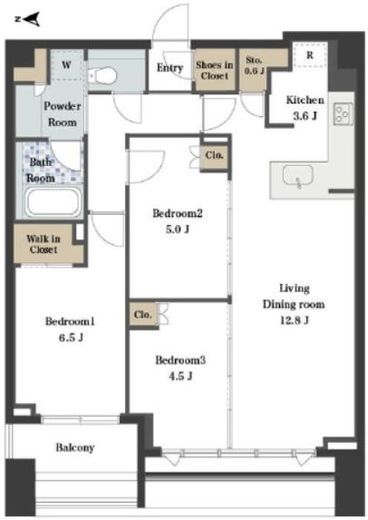 シティタワー銀座東　2008号室　間取り