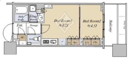 シティタワー銀座東　820号室　間取り