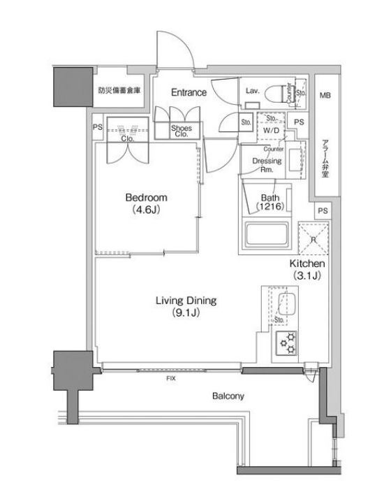ザ・パークハビオ日本橋馬喰町　1105号室　間取り