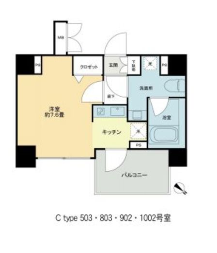 KDA品川大崎　1002号室　間取り