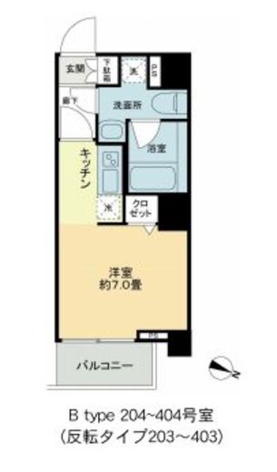 KDA品川大崎　404号室　間取り