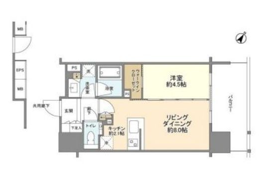 シティハウス目黒ザ・グランド　705号室　間取り