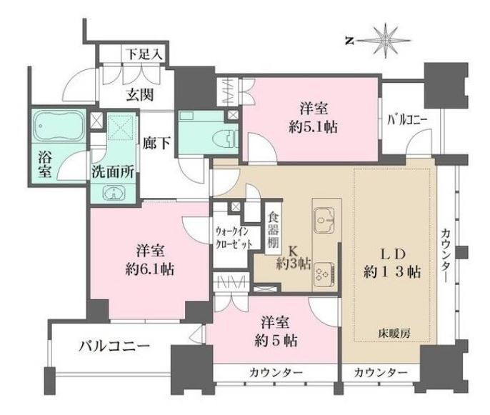 ジオ千代田大手町　402号室　間取り