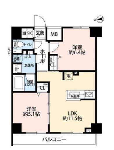プレール・ドゥーク芝浦　1103号室　間取り