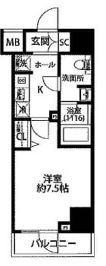 プレール・ドゥーク芝浦　202号室　間取り