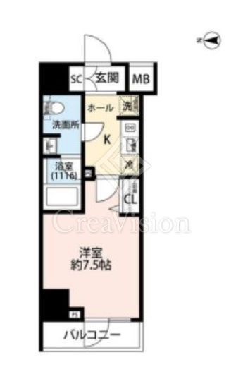プレール・ドゥーク芝浦　505号室　間取り