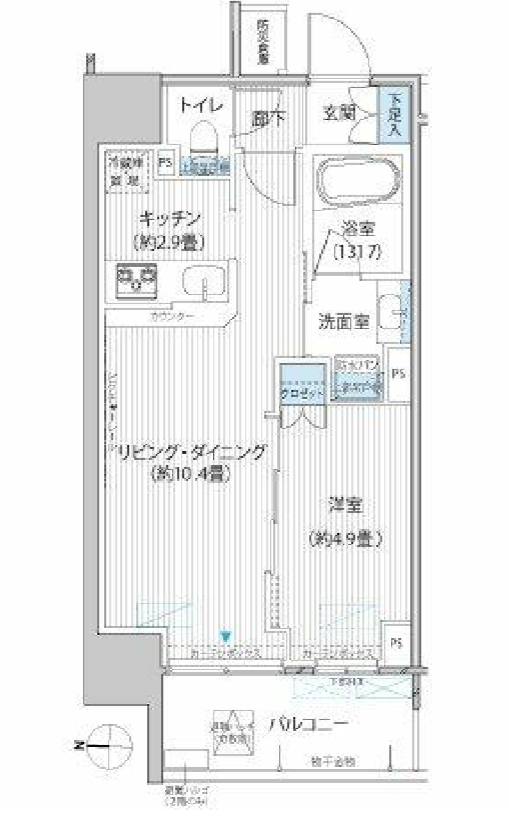 ヒューリックレジデンス新御茶ノ水　1006号室　間取り