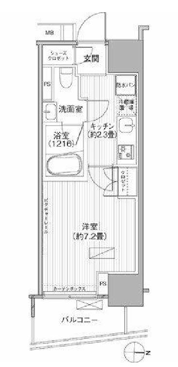 ヒューリックレジデンス新御茶ノ水　1204号室　間取り
