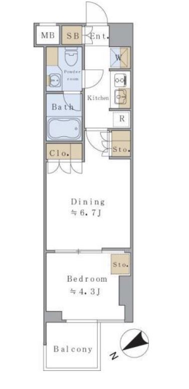 ブリリアイスト千駄ヶ谷　216号室　間取り