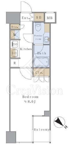 ブリリアイスト千駄ヶ谷　409号室　間取り