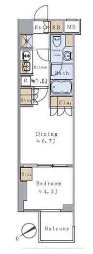 ブリリアイスト千駄ヶ谷　516号室　間取り
