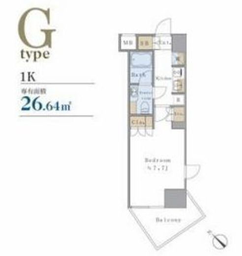 ブリリアイスト千駄ヶ谷　602号室　間取り