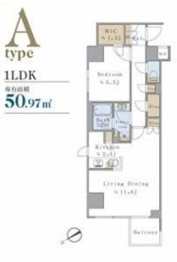 ブリリアイスト千駄ヶ谷　713号室　間取り