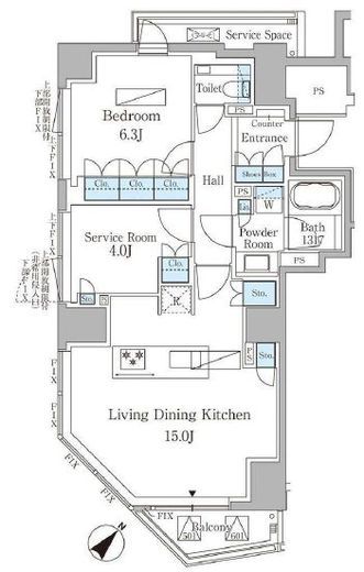 ジオ元赤坂　501号室　間取り