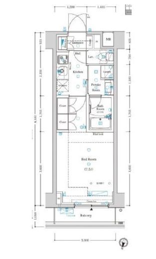 アクサスレジデンス外苑　508号室　間取り