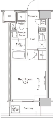 プラウドフラット南品川　707号室　間取り