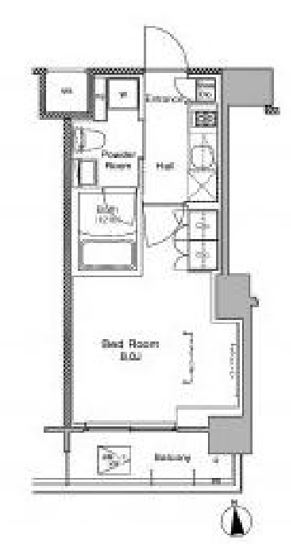 プラウドフラット南品川　509号室　間取り