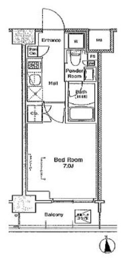 プラウドフラット南品川　406号室　間取り